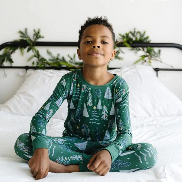 Little Sleepies - Twinkling Trees Bamboo/Viscose Pajamas in Green - Picture 1 of 6